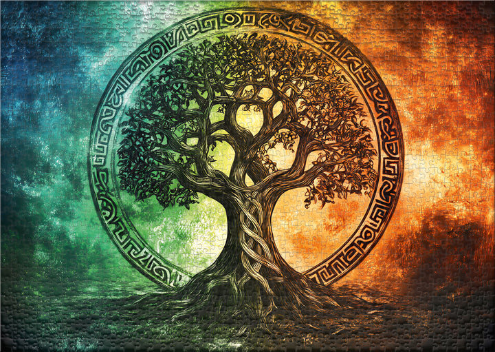 Puzzle 1000 Pieces "Tree of Life in Rune Circle"