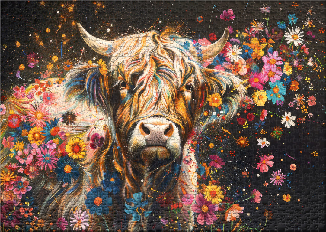 1000 Teile Puzzle „Flower Cow“