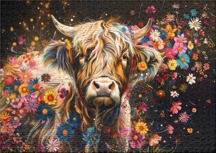1000 Teile Puzzle „Flower Cow“