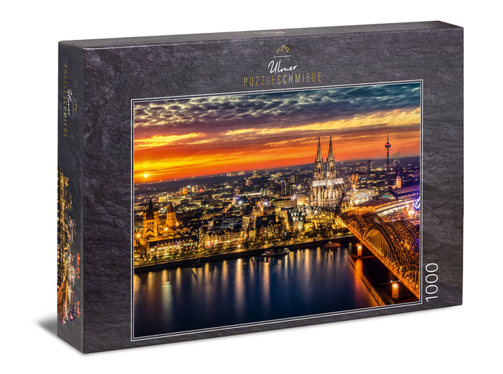 Puzzle 1000 Teile "Köln im Abendrot"