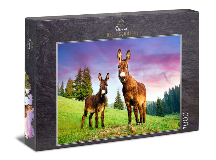 Puzzle 1000 Teile "Alm-Esel" - Esel in den Alpen