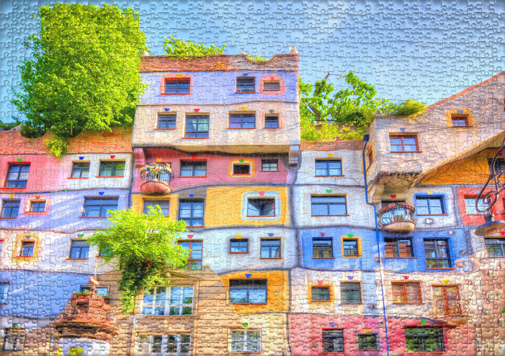 Puzzle 1000 Teile "Hundertwasser-Haus"