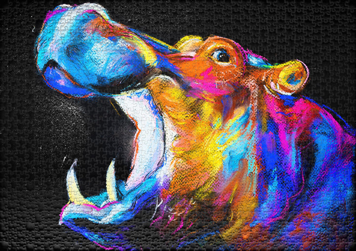 Puzzle 1000 Teile "Funky Hippo"