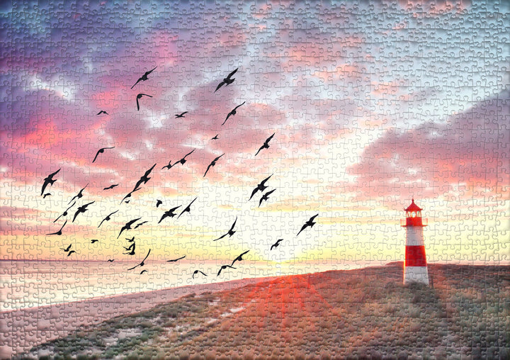 Puzzle 1000 Teile "Nordsee-Sehnsucht" - Strand & Leuchtturm