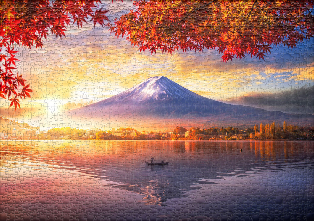 Japan-Puzzle 1000 Teile "Kawaguchiko am Fuji"