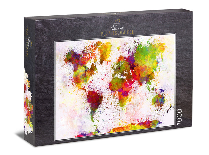 Puzzle 1000 Teile "Bunte Welt" - kreative Weltkarte