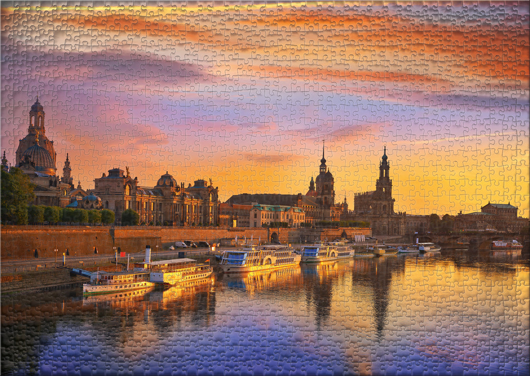 Puzzle 1000 Teile "Dresden am Abend"