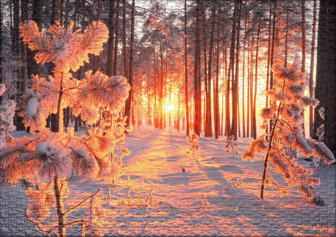 Puzzle 1000 Teile "Wintersonne" - Winterlandschaft