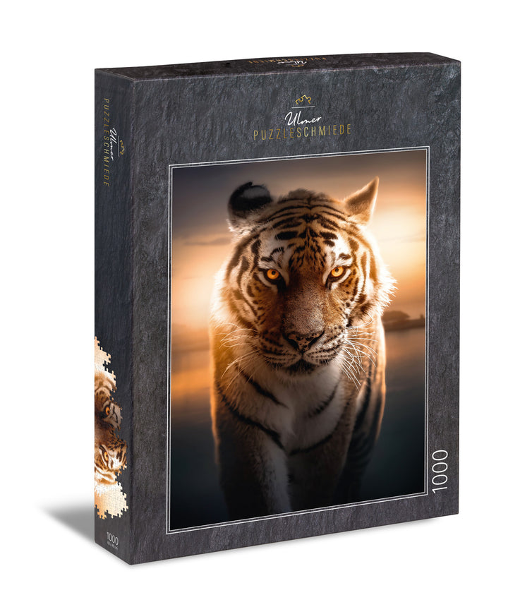 Puzzle 1000 Teile "Augen der Nacht" - Tiger-Portrait