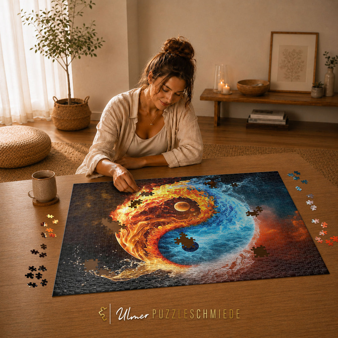 Puzzle 2000 Teile "Harmonie von Feuer und Eis"