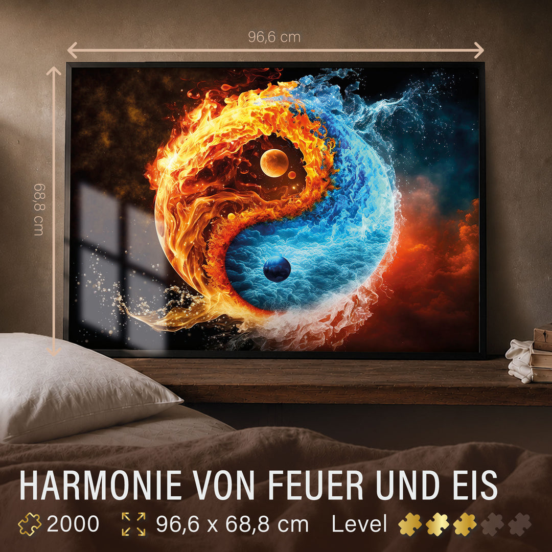 Puzzle 2000 Teile "Harmonie von Feuer und Eis"