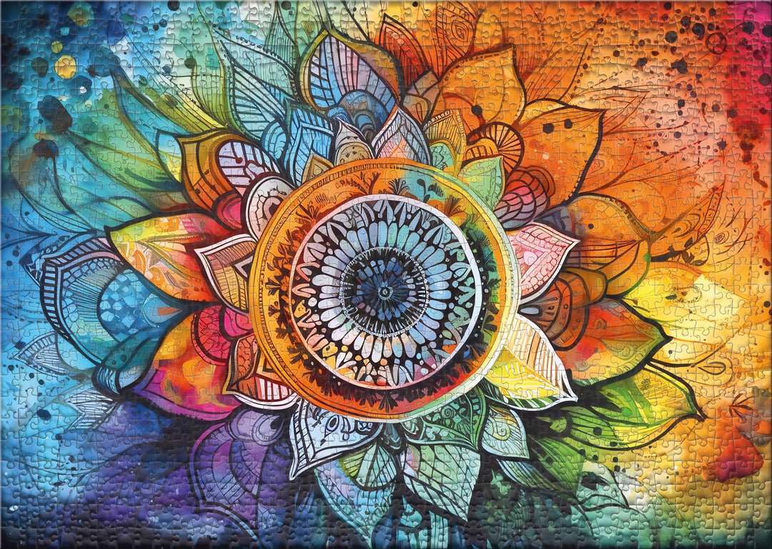 Puzzle 2000 Teile "Regenbogen-Mandala"