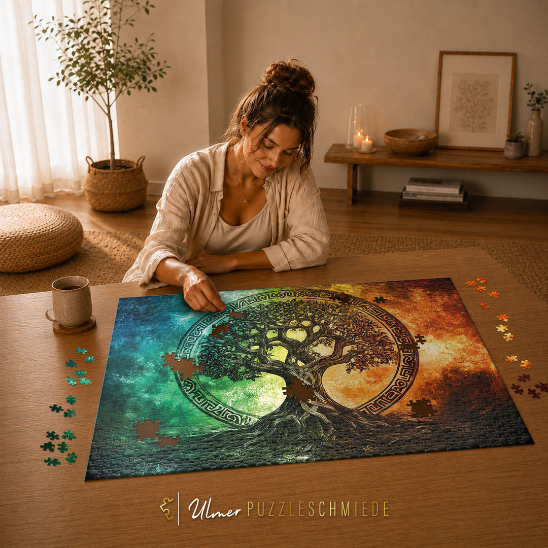 Puzzle 2000 Teile "Lebensbaum im Runenkreis"