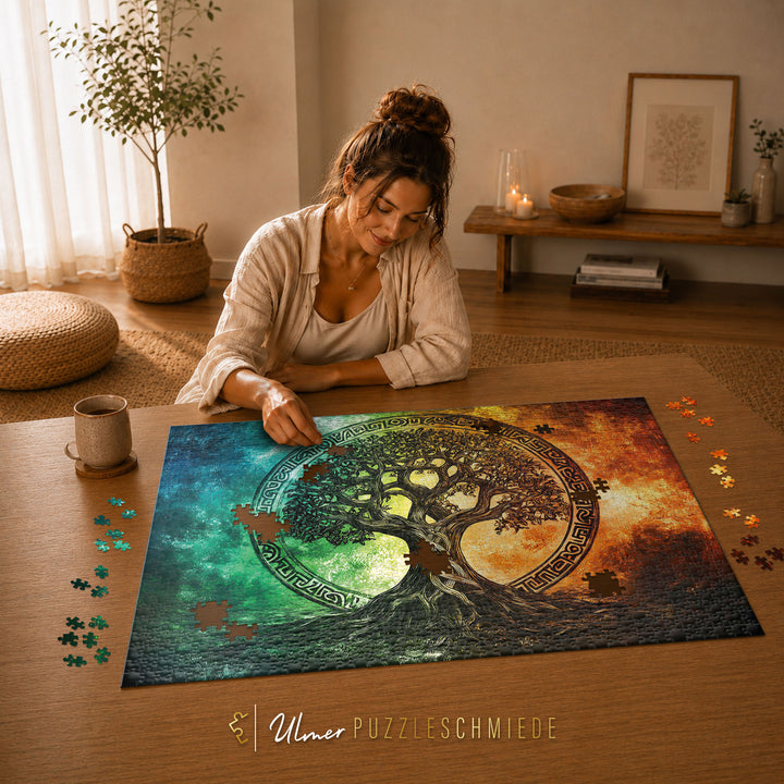 Puzzle 2000 Teile "Lebensbaum im Runenkreis"