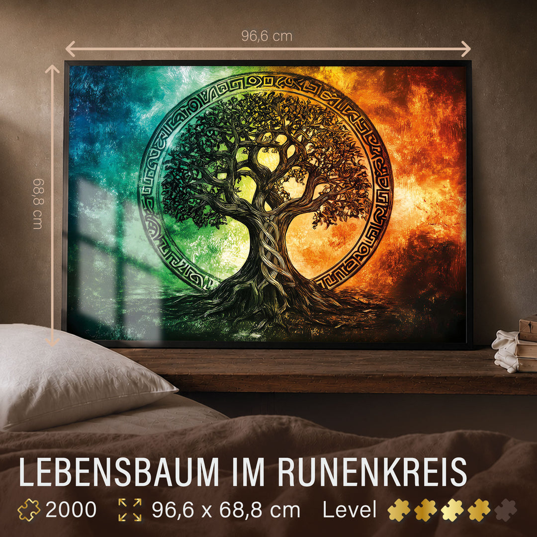 Puzzle 2000 Teile "Lebensbaum im Runenkreis"