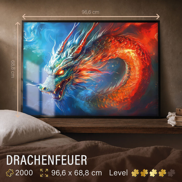 Puzzle 2000 Teile "Drachenfeuer"
