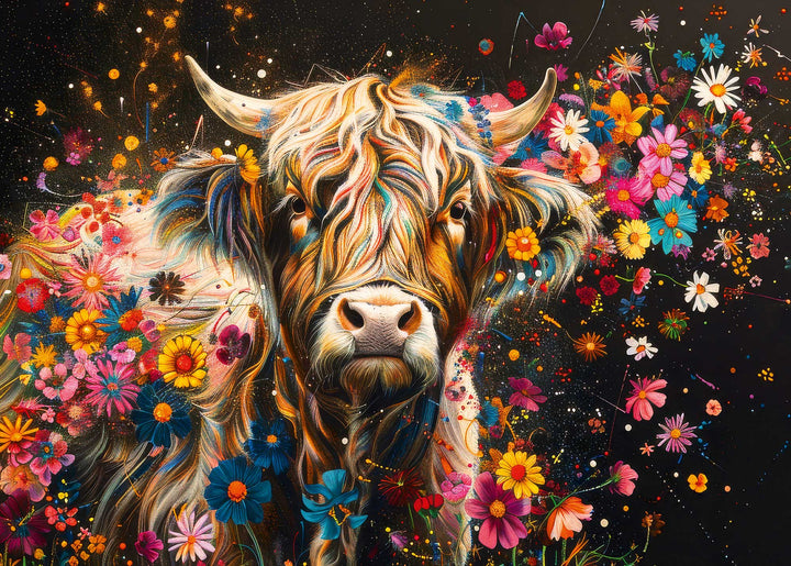 Puzzle 2000 Teile "Flower Cow"