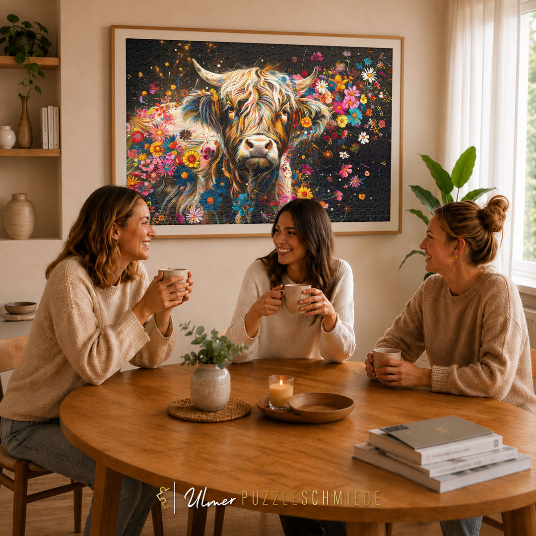 Puzzle 2000 Teile "Flower Cow"