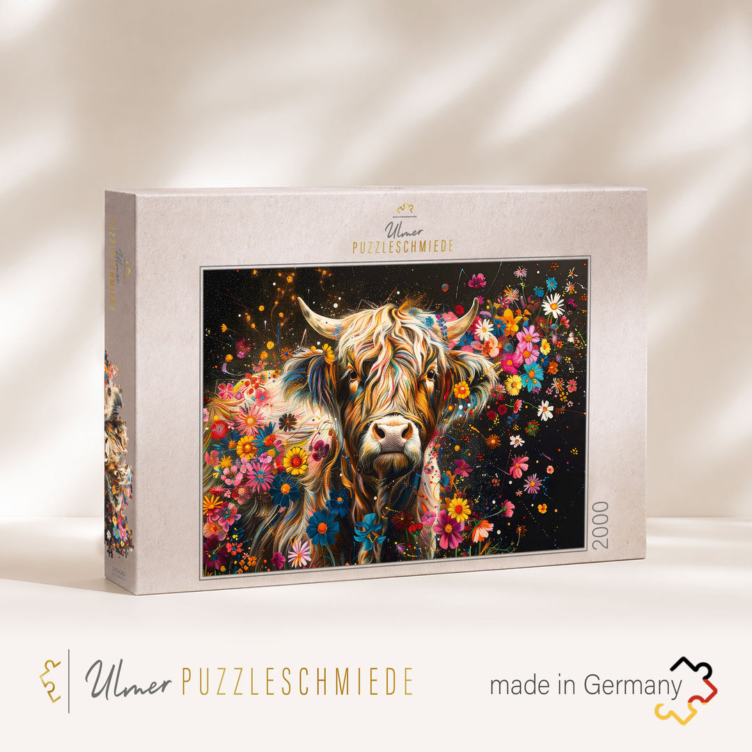 Puzzle 2000 Teile "Flower Cow"