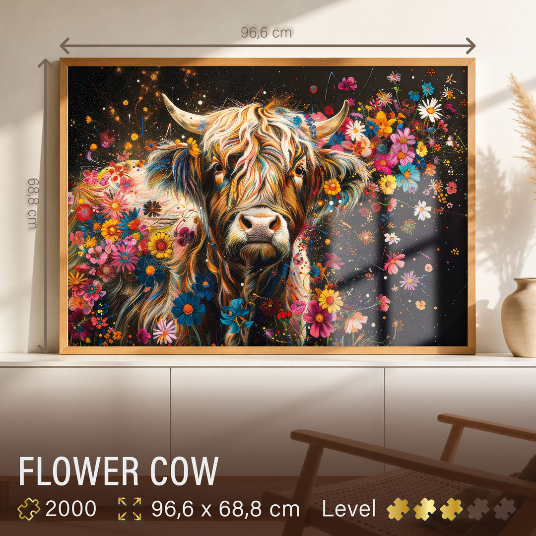 Puzzle 2000 Teile "Flower Cow"