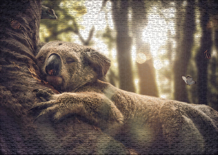 Puzzle 1000 Teile "Der Träumer" - schlafender Koala