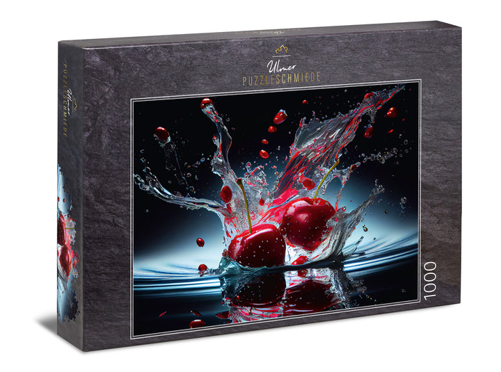 Puzzle 1000 Teile "Cherry Splash" - Obst & Wasser