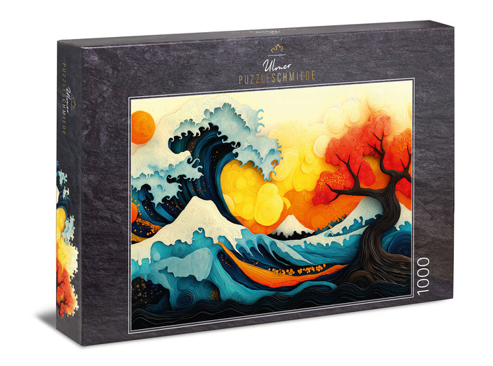 "Welle und Feuerbaum" Puzzle 1000 Teile